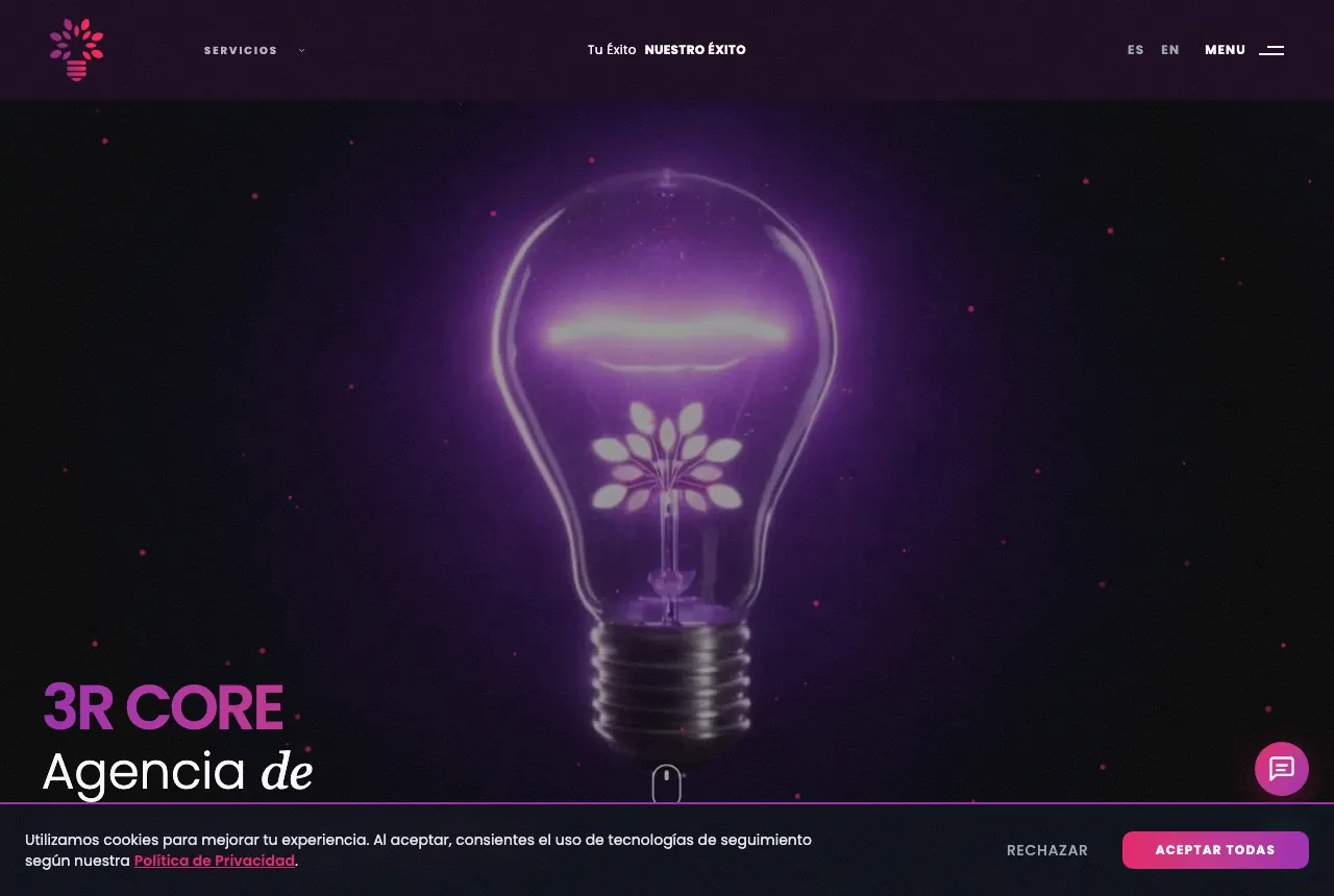 Página web de 3RCore — proyecto real de creatupaginaweb.mx