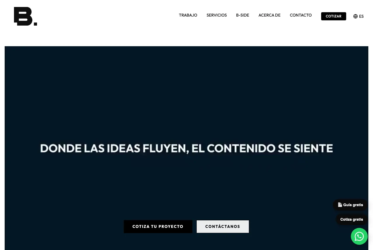 Página web de BContent Media — Estudio de contenido, proyecto real