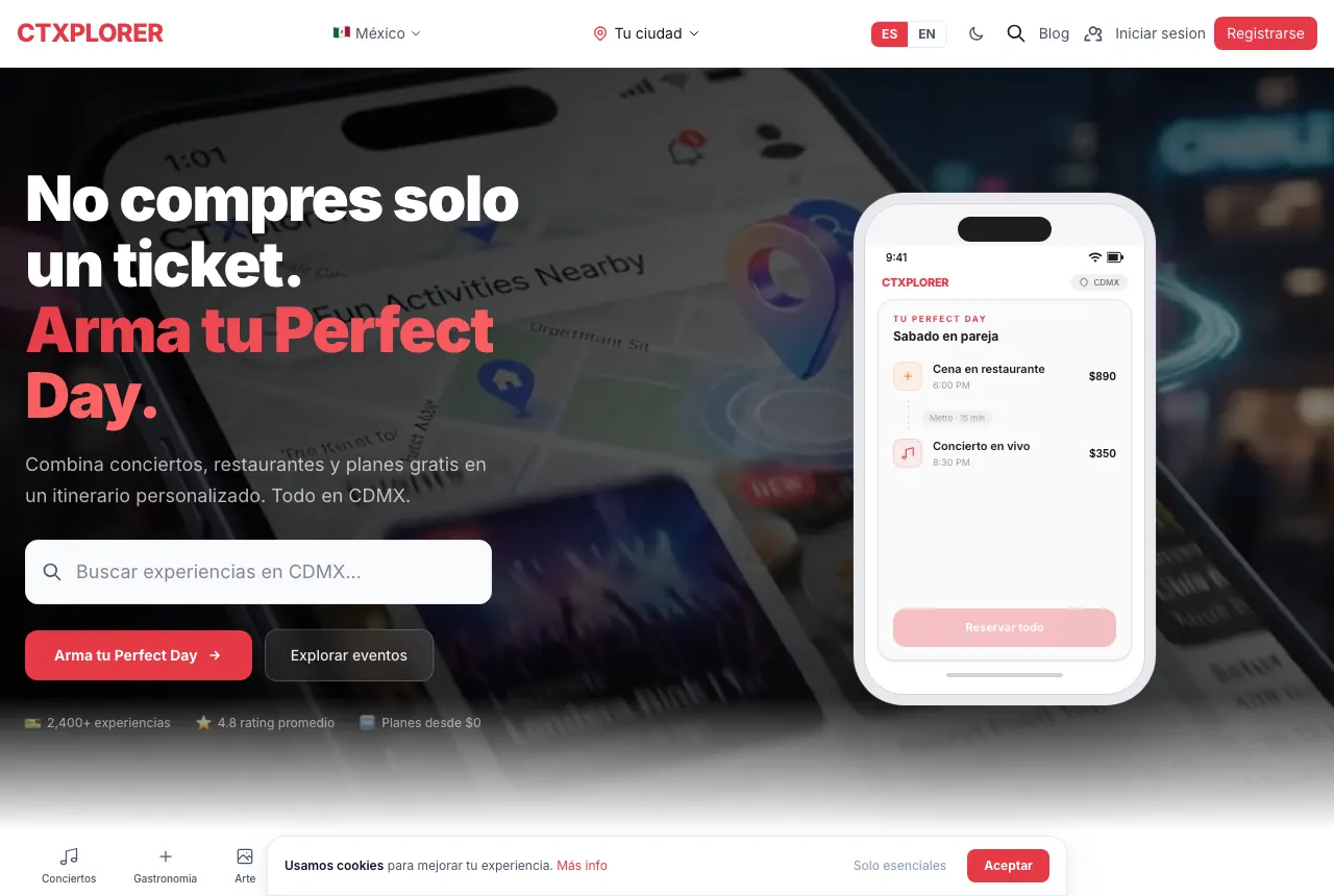 Página web de CTXplorer — proyecto real de creatupaginaweb.mx