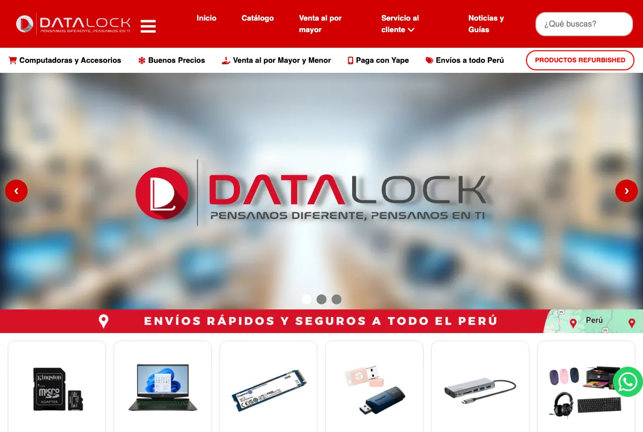 Página web de Datalock — Seguridad de datos, proyecto real