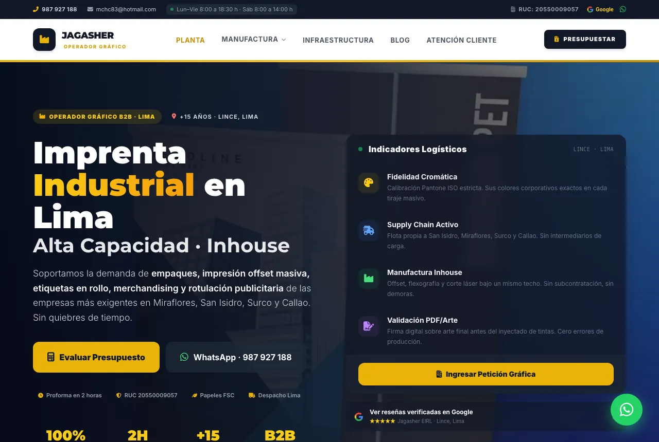 Página web de Imprenta Peruana — proyecto real de creatupaginaweb.mx