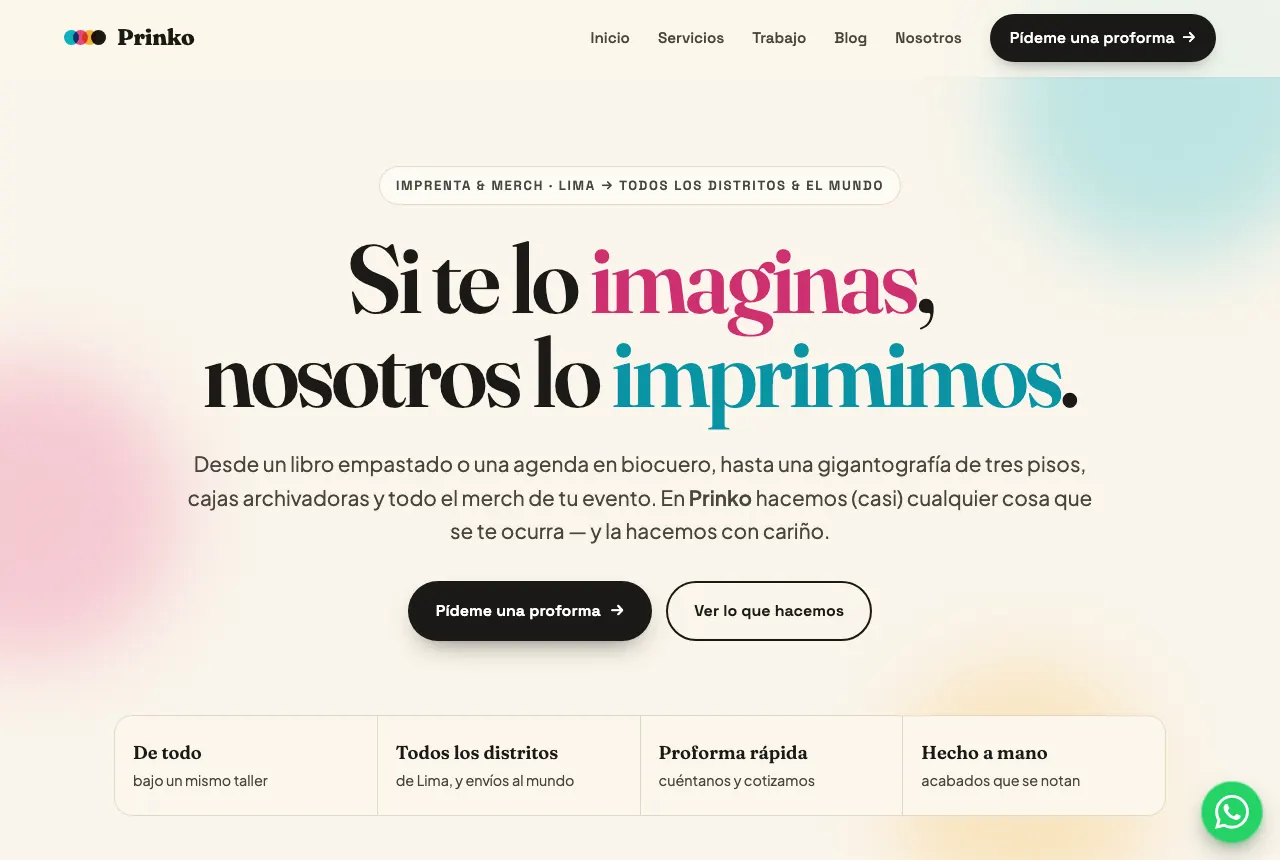 Página web de Prinko — proyecto real de creatupaginaweb.mx