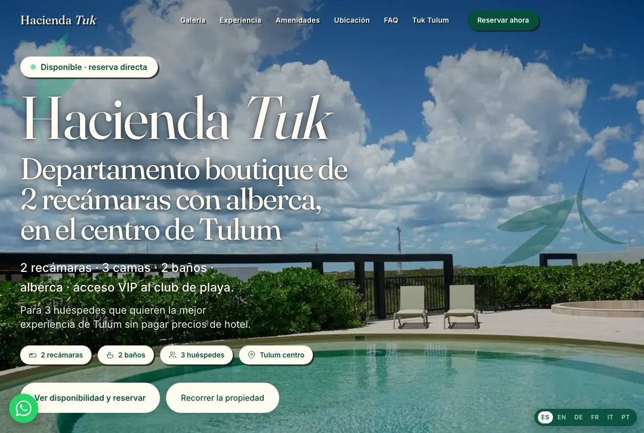 Página web de Renta Ren Tulum — proyecto real de creatupaginaweb.mx