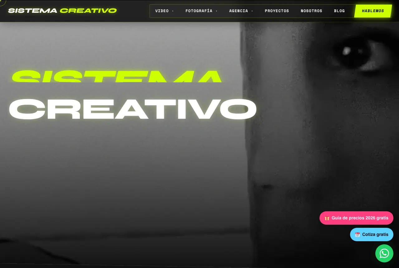 Página web de Sistema Creativo — Estudio creativo, proyecto real
