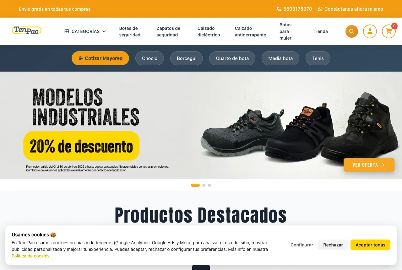 Página web de Tenpac — proyecto real de creatupaginaweb.mx