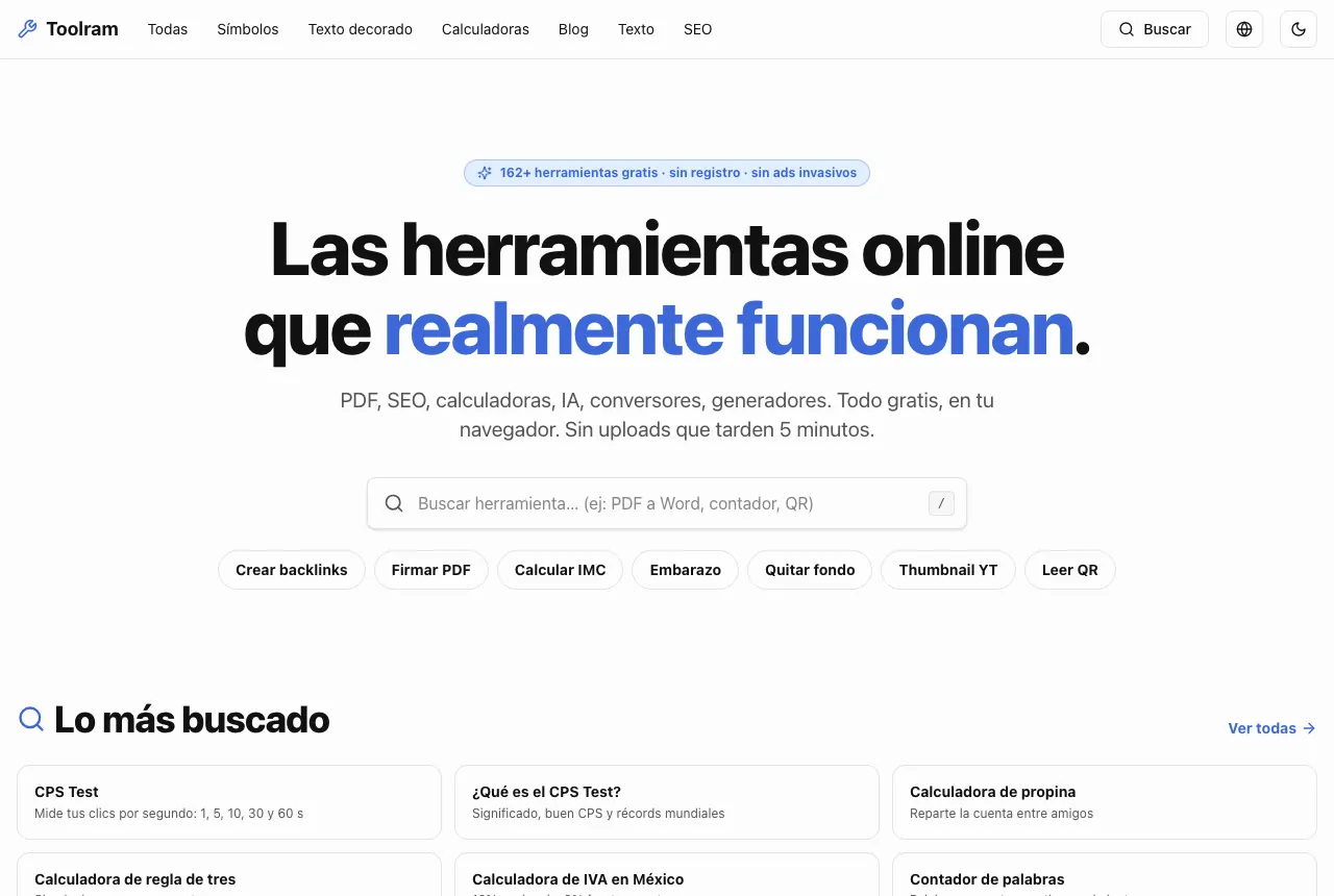 Página web de Toolram — proyecto real de creatupaginaweb.mx