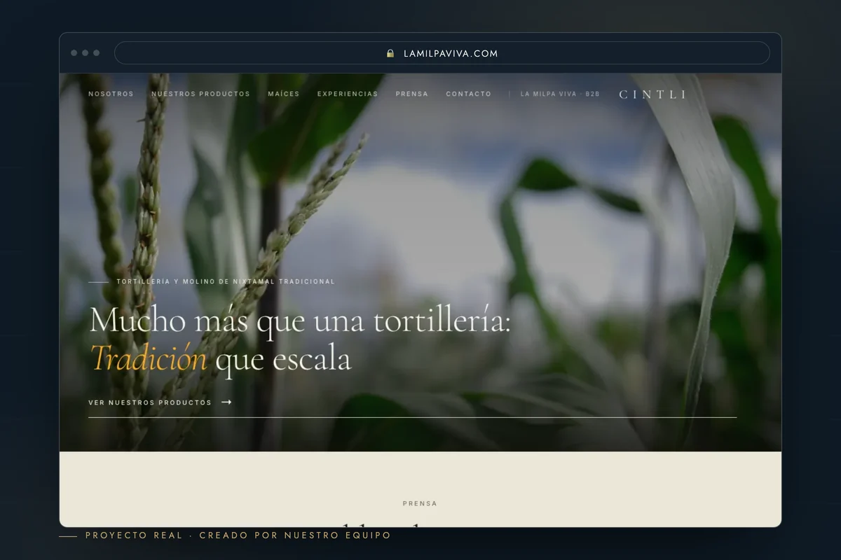 Proyecto real creado por creatupaginaweb.mx — ejemplo de página web para restaurante